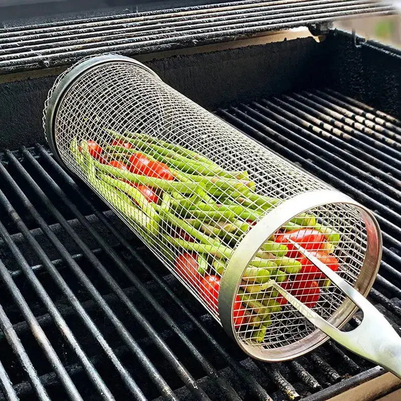 Roll-Grillkorb aus Edelstahl – Gleichmäßig grillen, leicht reinigen Zorenza