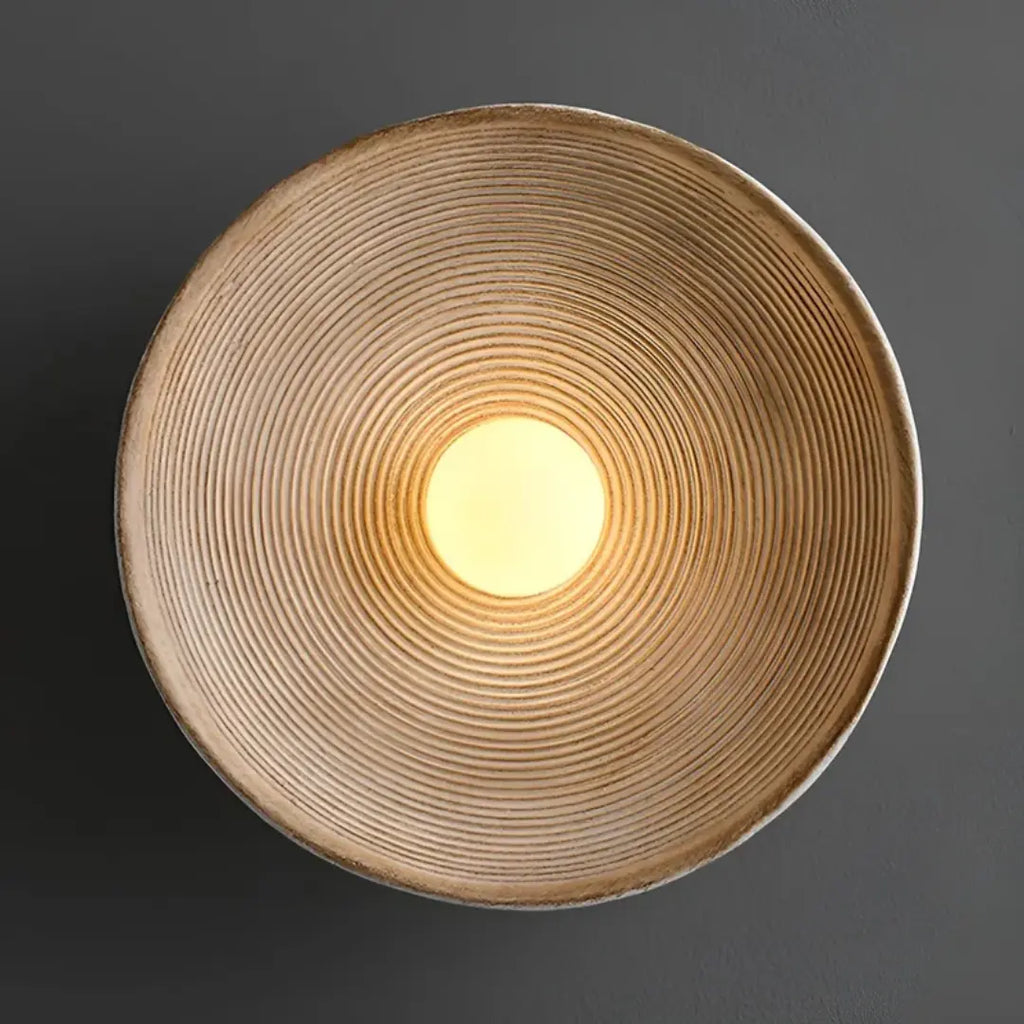 Runde Wandleuchte aus Glas & Harz – Wabi-Sabi-Stil, Dreifarbig Zorenza