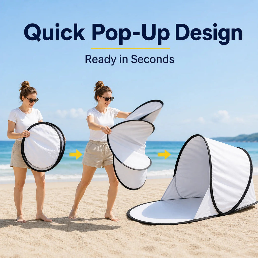 Pop-Up Strandzelt mit UV-Schutz – Sonnenschutz -    Zorenza