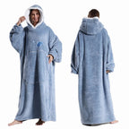 Kapuzendecke Sherpa Fleece Übergröße mit Ärmeln und Tasche -    Zorenza