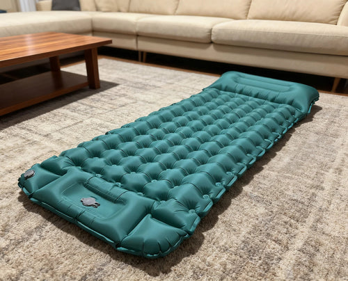 Aufblasbare Campingmatte mit Kopfkissen – 10 cm dick -    Zorenza