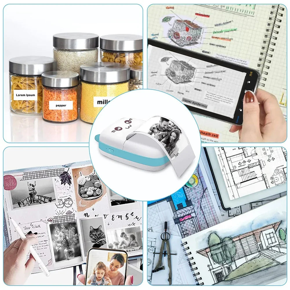 Mini-Drucker mit Bluetooth – kabellos & tintenfrei -    Zorenza