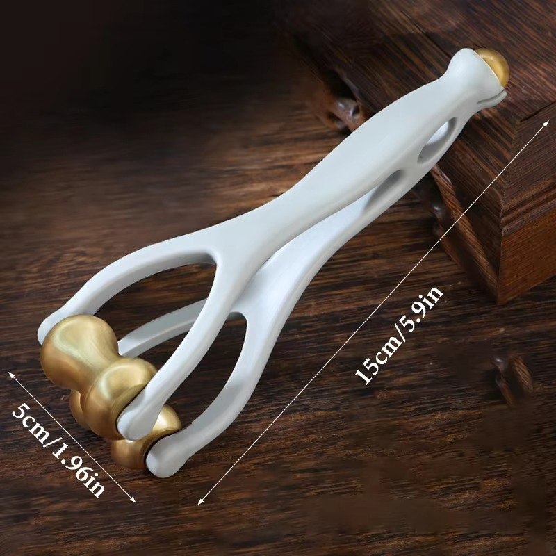 Finger-Massagegerät mit Messing-Rollen für Akupressur Zorenza