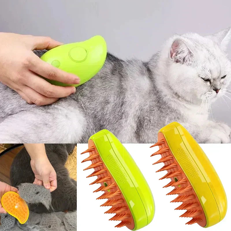 Katzenbürste mit Dampffunktion 3-in-1 – Massage und Fellpflege Zorenza