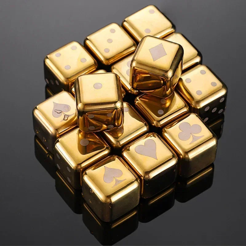 Whisky-Kühlsteine Edelstahl Würfel Gold -    Zorenza