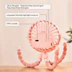 Mini-Ventilator mit flexiblem Stativ und Nachtlicht -    Zorenza