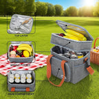 Kühltasche mit zwei Fächern für Picknick und Ausflüge -    Zorenza