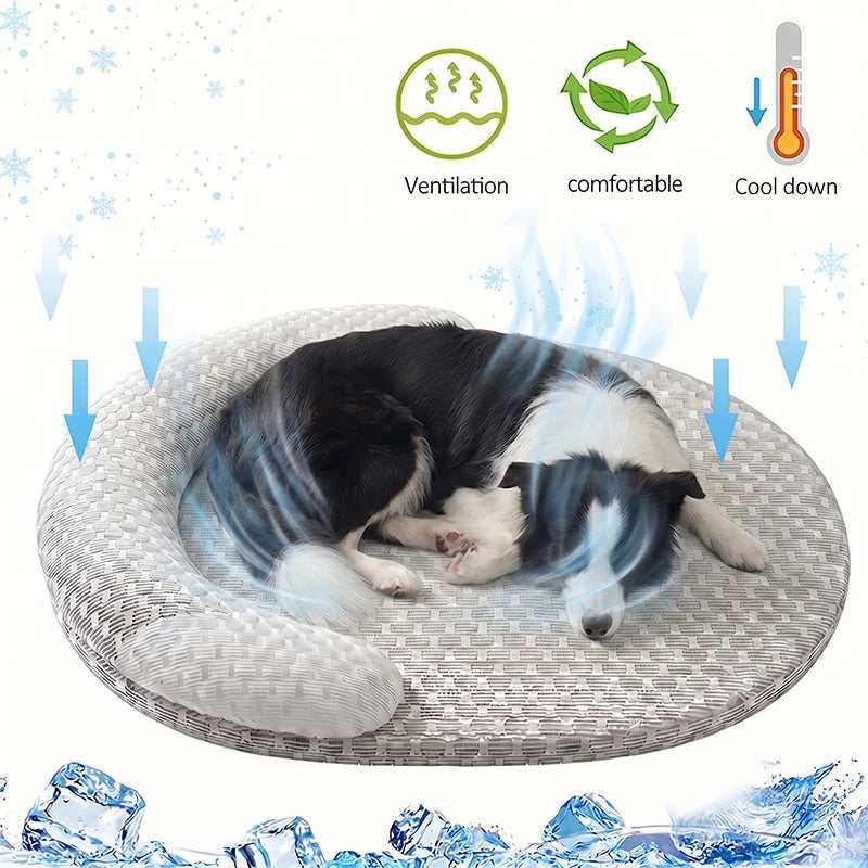 Kühlbett für Hunde und Katzen – oval, atmungsaktiv -    Zorenza