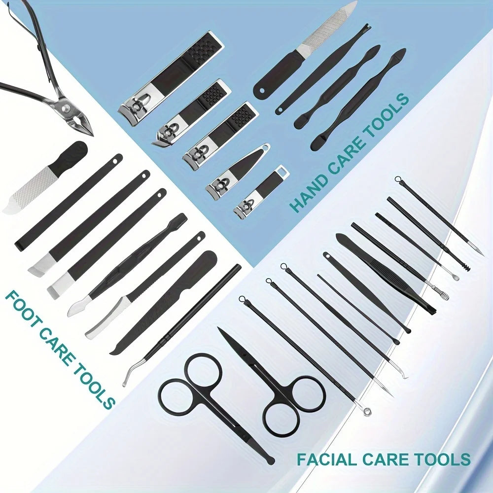 30 stks manicure set draagbare roestvrijstalen nagelknipper trimgereedschap schoonheid pedicure kit vingerverzorging nagelknipper schaar set Zorenza