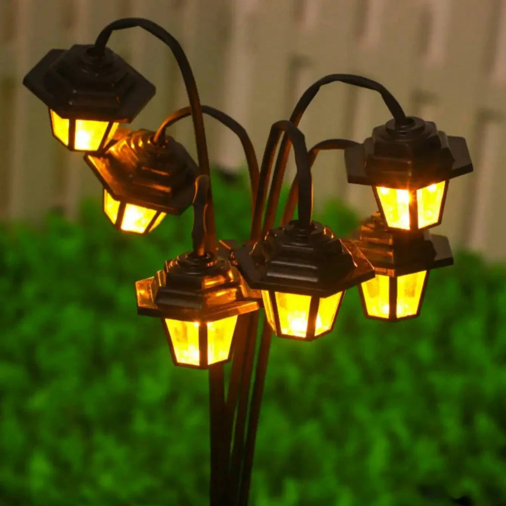 Retro Solar-Gartenlaterne mit 6 LED-Leuchten Zorenza