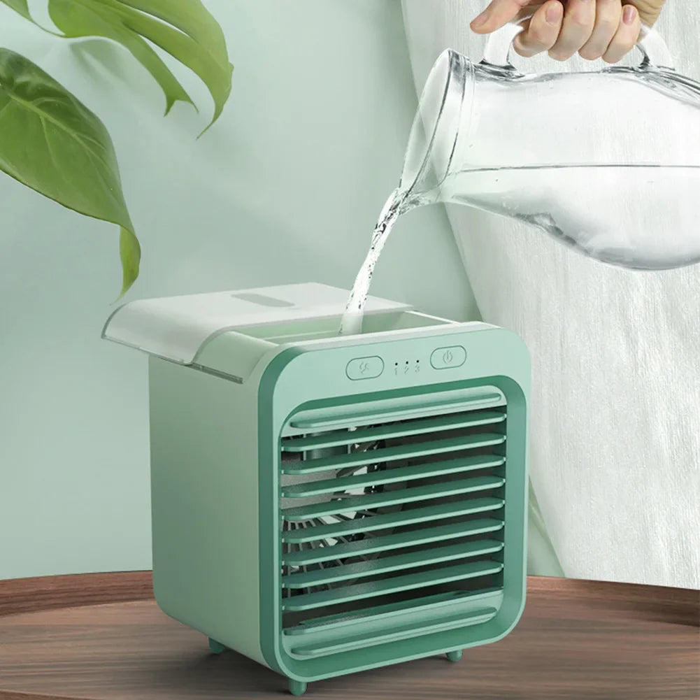 Mini-Luftkühler mit Wassertank, USB-Akku, 3 Stufen -    Zorenza