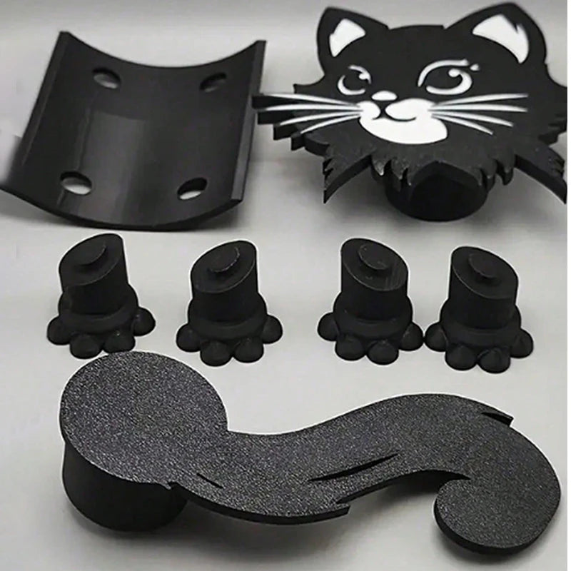 1/2Set Nette 3D Gedruckt Schwarze Katze Rollen Halter Katze Wc Badezimmer Rollen Papier Lagerung Rack Spaß schwarze Katze Badezimmer Dekor Set Zorenza