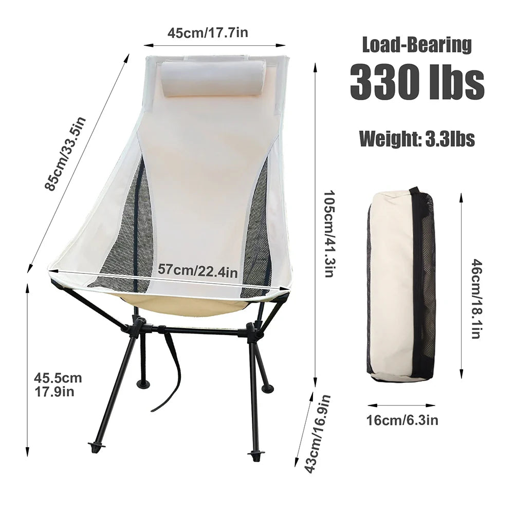 Campingstuhl faltbar mit Aluminiumrahmen bis 150 kg belastbar -    Zorenza