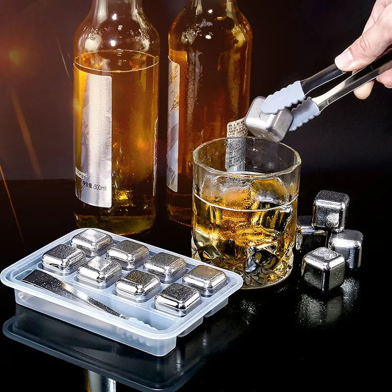 Edelstahl-Eiswürfelwiederverwendbar mit Zange -    Zorenza