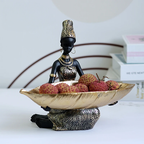Dekorationsschale Afrikanisch Gold mit Figur -    Zorenza