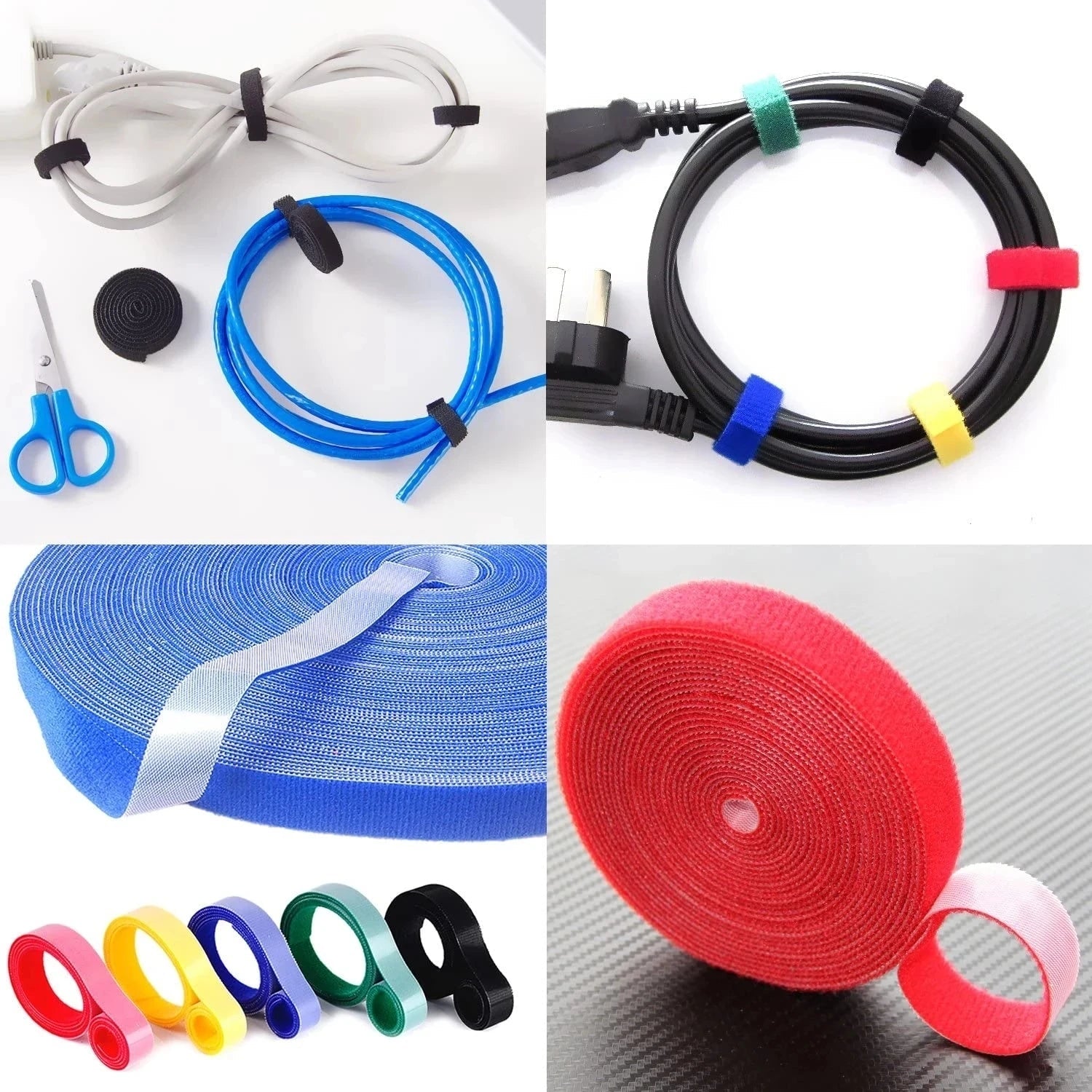 Kabelbinder-Set Klett 5 Meter – Wiederverwendbar, selbstklebend -    Zorenza