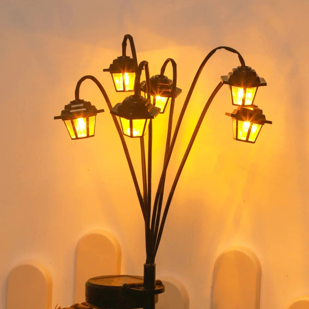 Retro Solar-Gartenlaterne mit 6 LED-Leuchten Zorenza