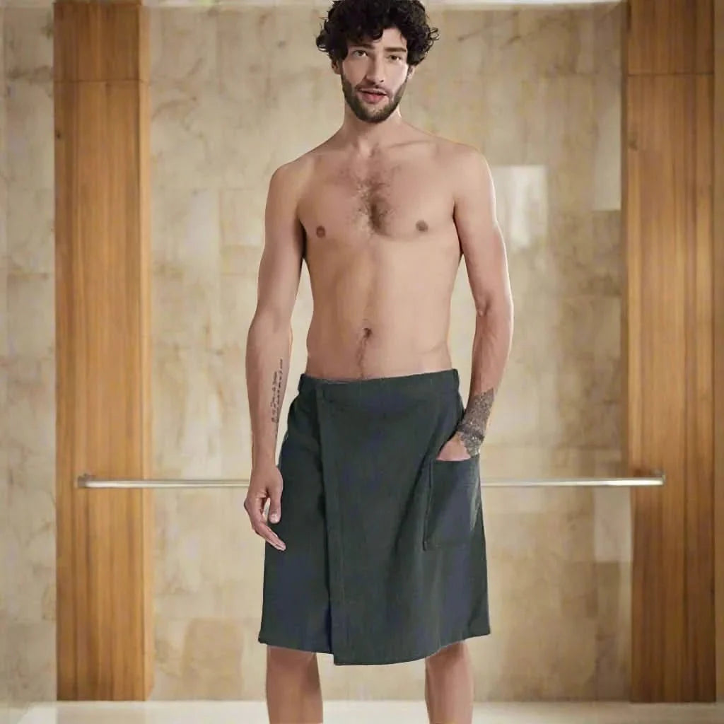 Badehandtuch-Wrap mit Klettverschluss und Tasche -    Zorenza
