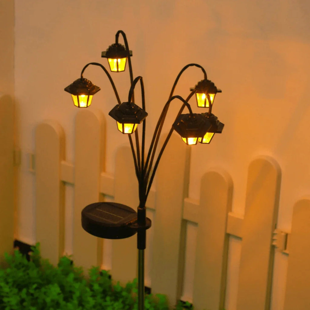 Retro Solar-Gartenlaterne mit 6 LED-Leuchten Zorenza