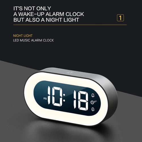 Digitalwecker LED mit Nachtlicht und sanften Wecktönen -    Zorenza
