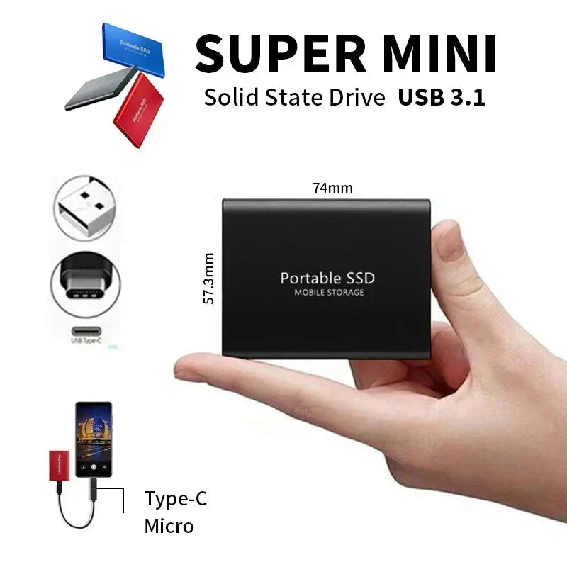128GB Externe SSD Festplatte – Kompakter Schnellspeicher USB-C - Zorenza
