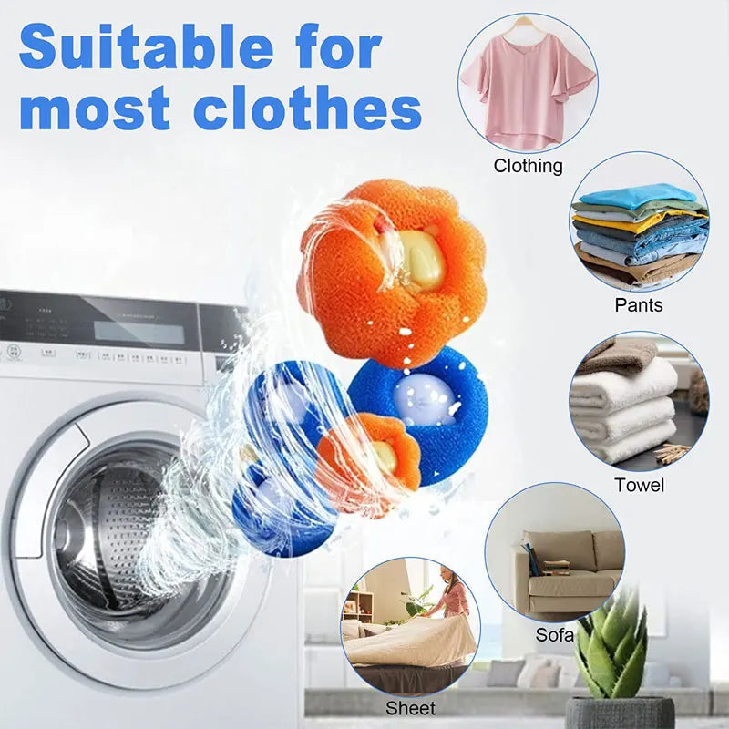 Magic Laundry Ball Kit Reusable Clothes Hair Cleaning Tool Pet Hair Remover Washing Machine Cat Dog Hair Catcher Laundry Ball Zorenza