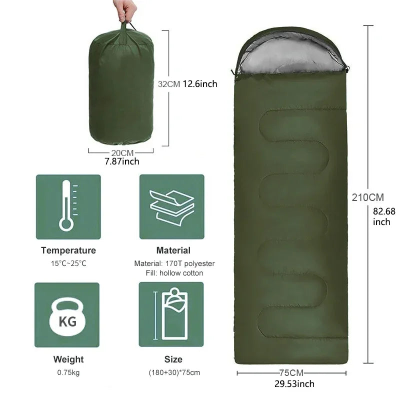 Schlafsack Outdoor 4-Jahreszeiten wasserdicht ultraleicht -    Zorenza
