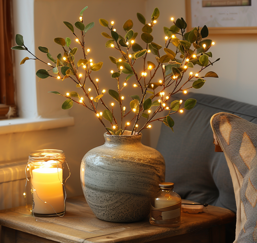 LED-Lichterkette Olivenzweig – Warmweißes Licht, 2 m -    Zorenza