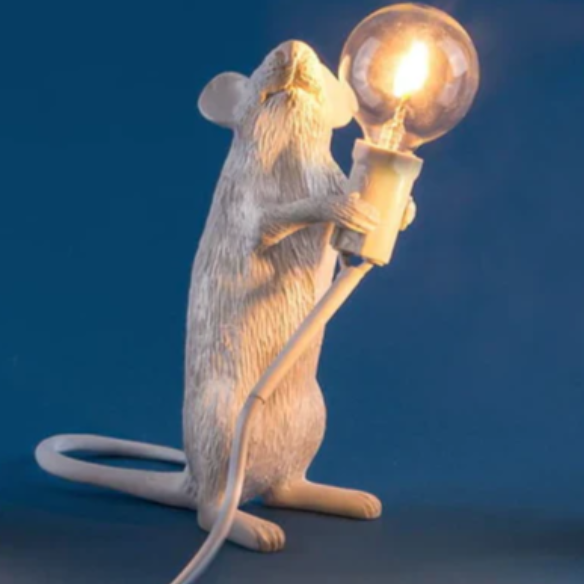 Maus-Tischlampe mit Glühbirne aus Kunstharz -    Zorenza
