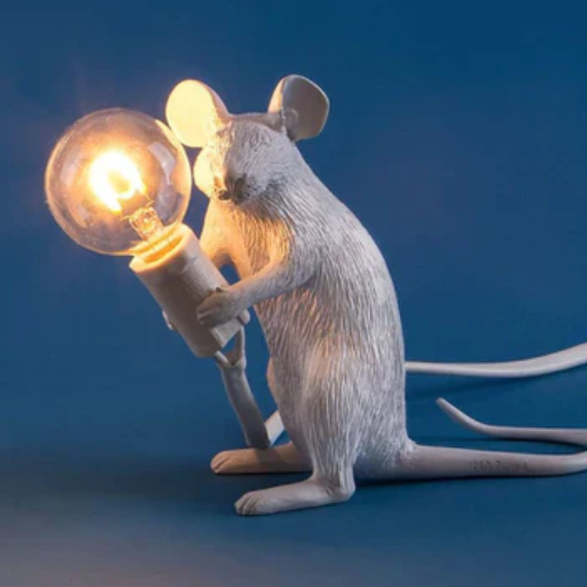 Maus-Tischlampe mit Glühbirne aus Kunstharz -    Zorenza
