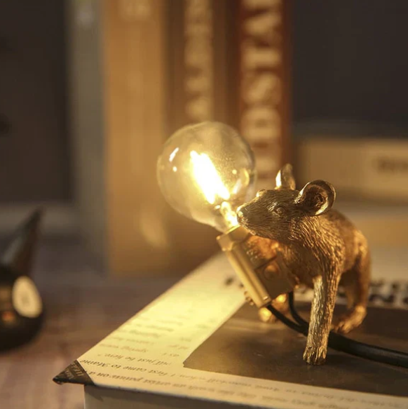 Maus-Tischlampe mit Glühbirne aus Kunstharz -    Zorenza