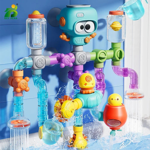 Badespielzeug Roboter mit Rohren und Ventilen, 21-teilig -    Zorenza
