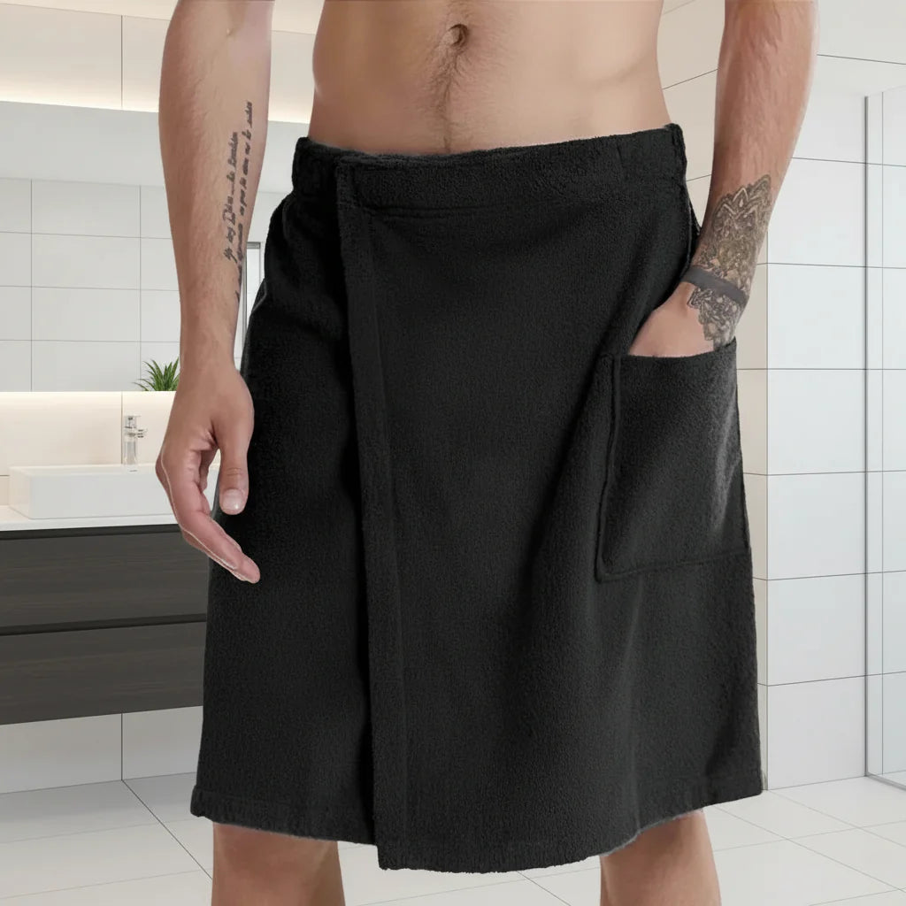 Badehandtuch-Wrap mit Klettverschluss und Tasche -    Zorenza