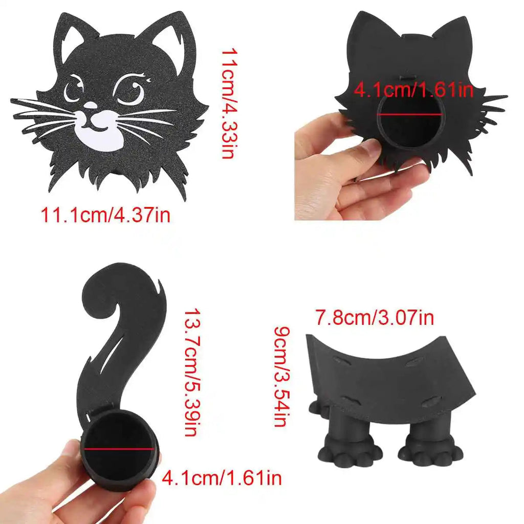 1/2Set Nette 3D Gedruckt Schwarze Katze Rollen Halter Katze Wc Badezimmer Rollen Papier Lagerung Rack Spaß schwarze Katze Badezimmer Dekor Set Zorenza