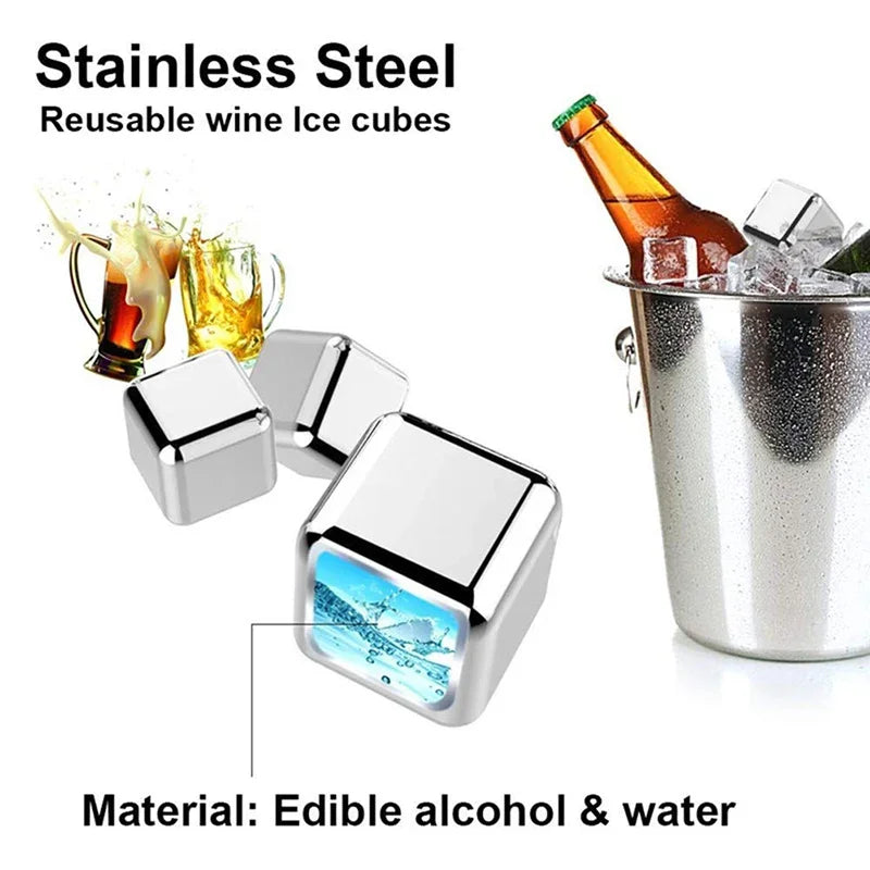 Edelstahl-Eiswürfelwiederverwendbar mit Zange -    Zorenza