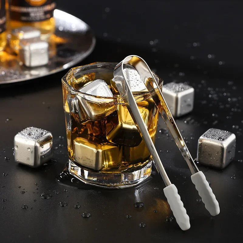 Edelstahl-Eiswürfelwiederverwendbar mit Zange -    Zorenza