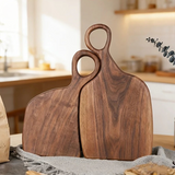Walnut cutting board 2-piece set made of solid wood – with loop handle for hanging