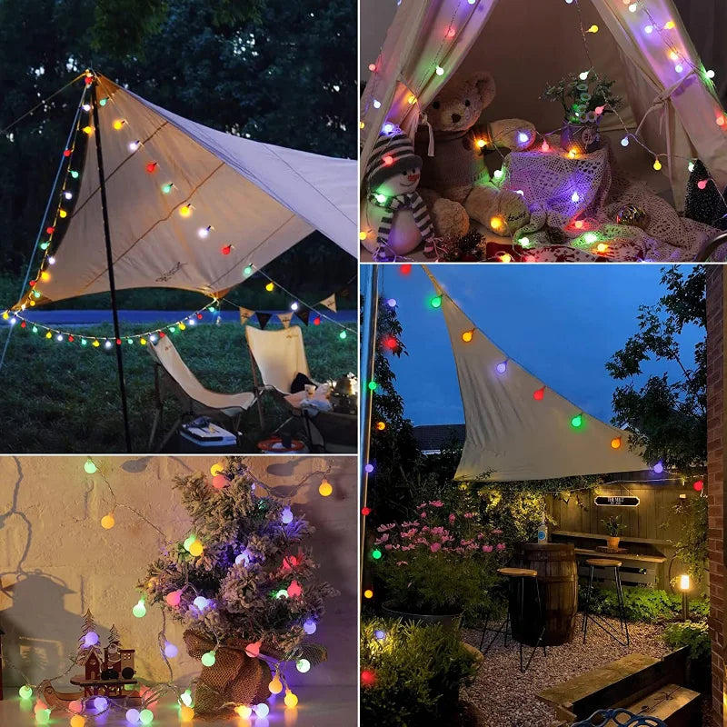 Solar-Lichterkette mit warmweißen LEDs für Garten und Terrasse -    Zorenza