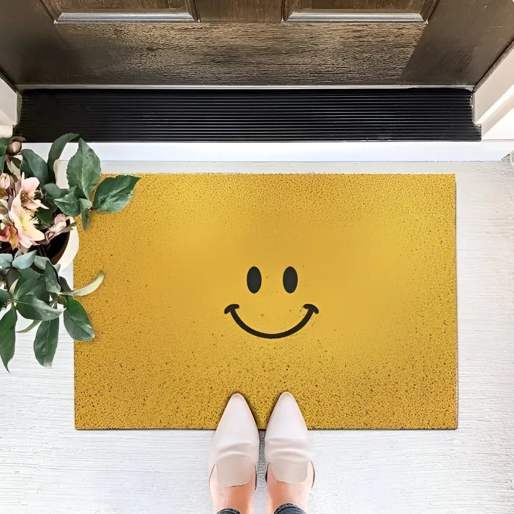 Smiley-Fußmatte – Rutschfestes PVC mit Schnelltrocknender Oberfläche Zorenza