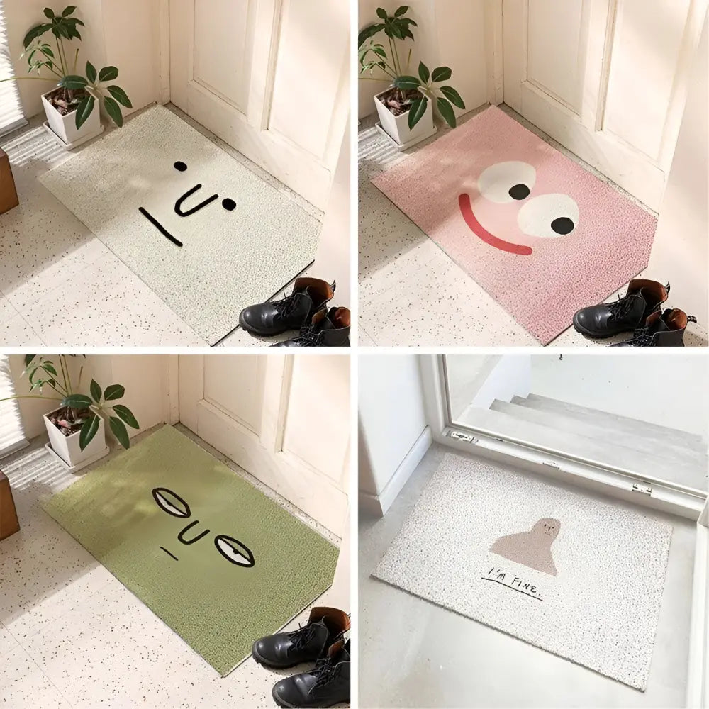 Smiley-Fußmatte – Rutschfestes PVC mit Schnelltrocknender Oberfläche Zorenza