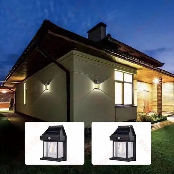 Solar-Laternenwandleuchte mit Bewegungsmelder – 2er-Set Zorenza