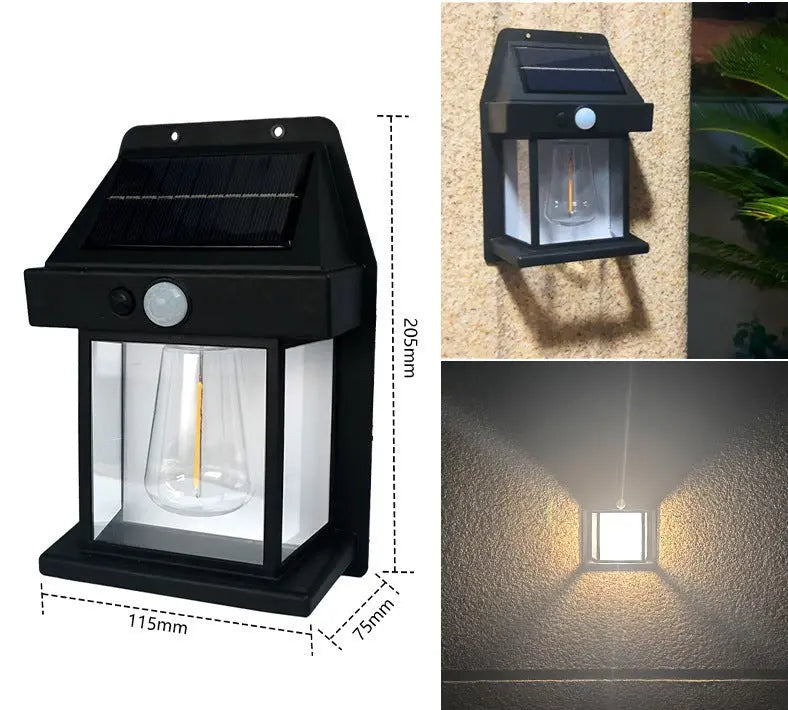 Solar-Laternenwandleuchte mit Bewegungsmelder – 2er-Set Zorenza