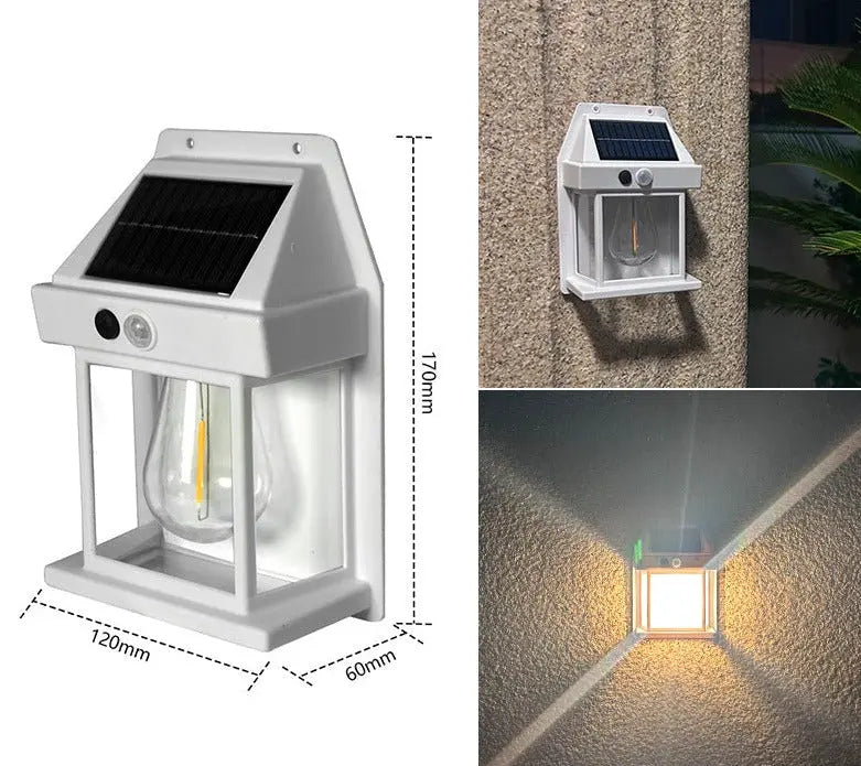 Solar-Laternenwandleuchte mit Bewegungsmelder – 2er-Set Zorenza