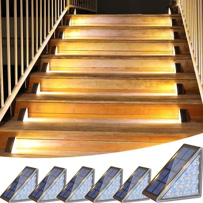 Solar-Treppenleuchten für Außen – Warmweißes LED-Licht, 4er- oder 10er-Set Zorenza