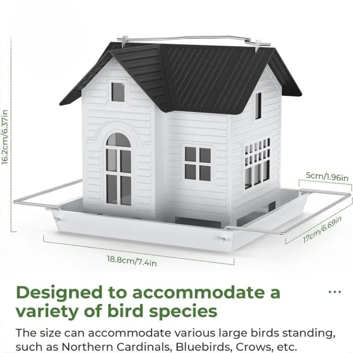 Solar-Vogelhäuschen mit LED-Fensterlicht – Cottage-Design Zorenza