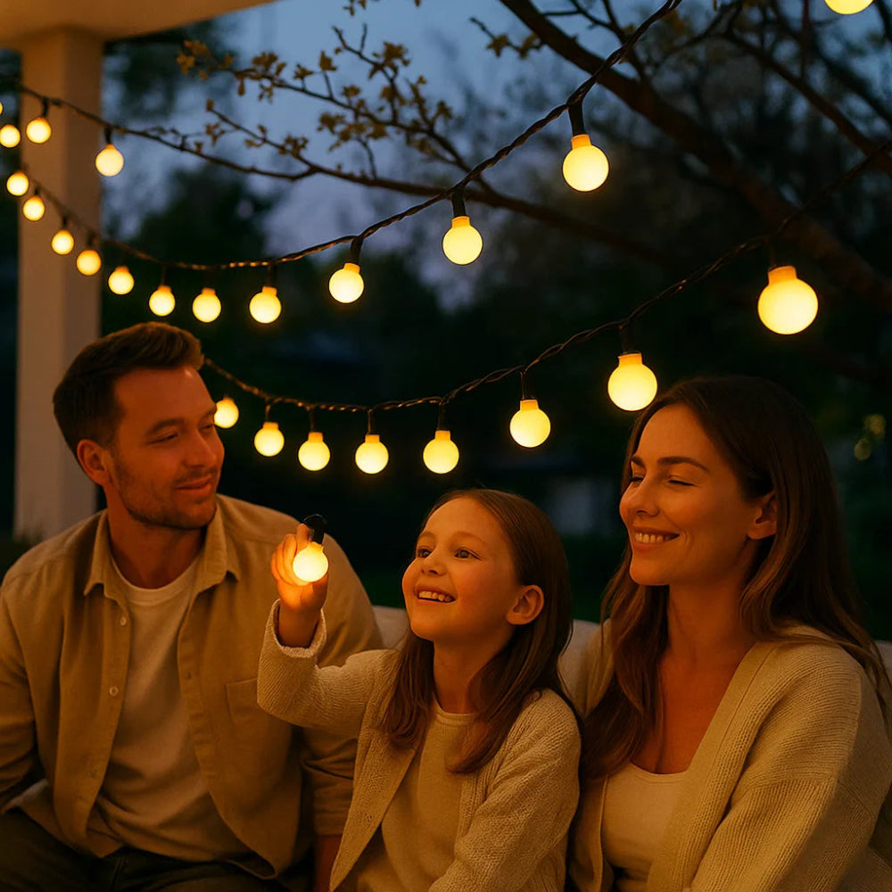 Solar Lichterkette LED mit warmweißem Licht für Garten -    Zorenza