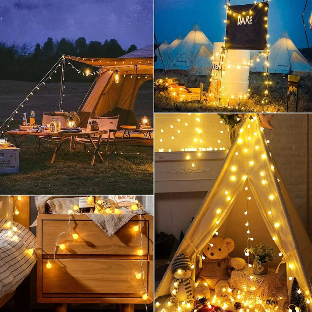 Solar Lichterkette LED mit warmweißem Licht für Garten -    Zorenza