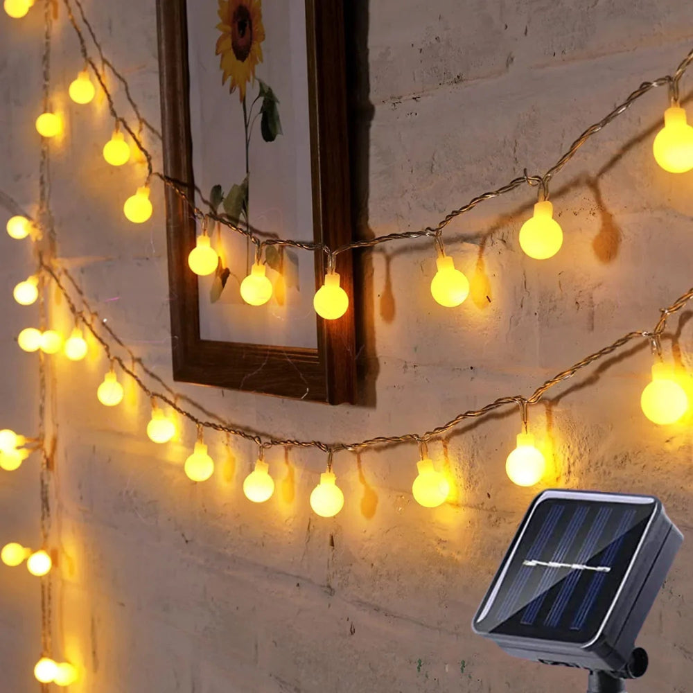 Solar Lichterkette LED mit warmweißem Licht für Garten -    Zorenza