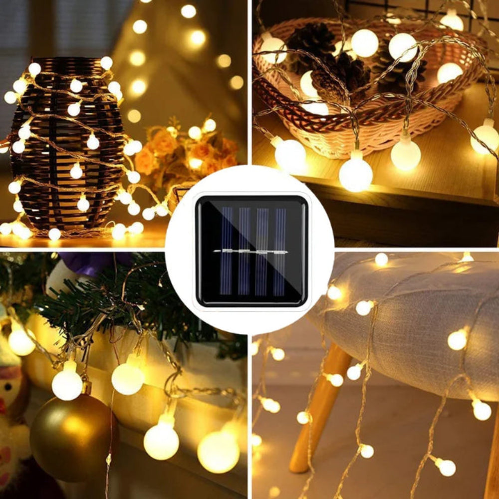 Solar Lichterkette LED mit warmweißem Licht für Garten -    Zorenza