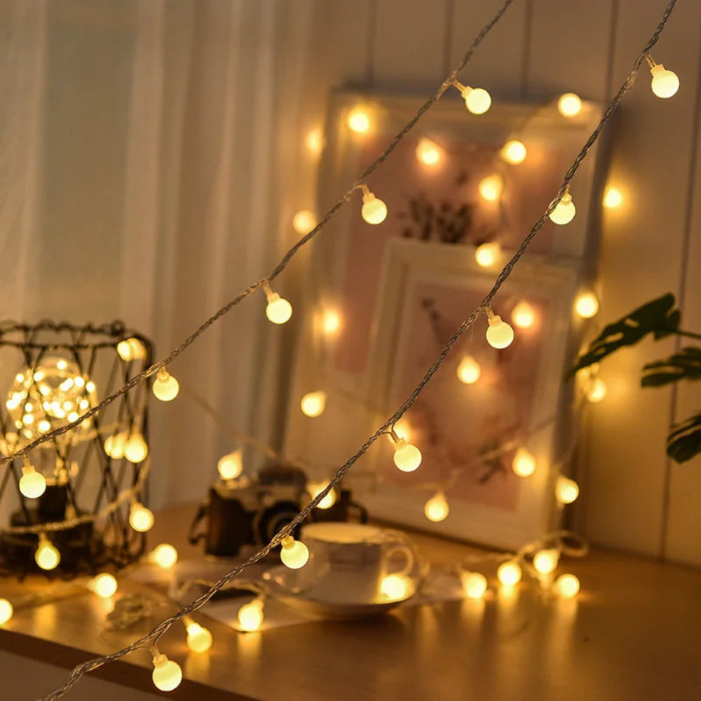 Solar Lichterkette LED mit warmweißem Licht für Garten -    Zorenza